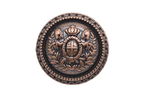 Antique Copper Metal Shank Buttons - 12 Pcs - 5 Size Options - Twin Lion Round Metal Shank Buttons Vintage for Men Women Blazer Coat Uniform Shirt Suit and Jacket Sewing Craft DIY N21302 at Amazon