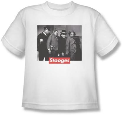 Three Stooges - Youth Supreme Rip T-Shirt, Size: Medium, Color: White