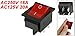 uxcell Red Light DPST ON/OFF Snap in Boat Rocker Switch 16A/250V 20A/125V AC 30x21mm