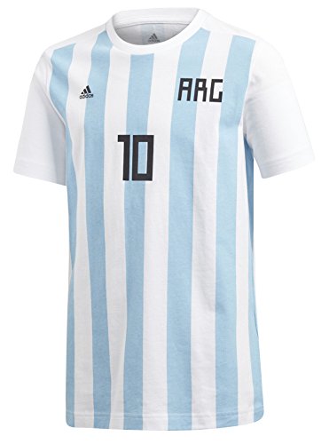 adidas World Cup Soccer Argentina Youth Boys Messi Tee, Medium, White