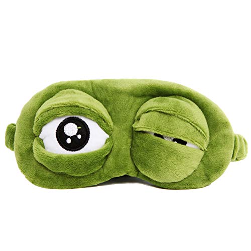 Cartoon Sleep Mask,3D Frog Eye Mask Travel Sleep Soft Padded Shade Cover Rest Relax Blindfold for Children and Adults