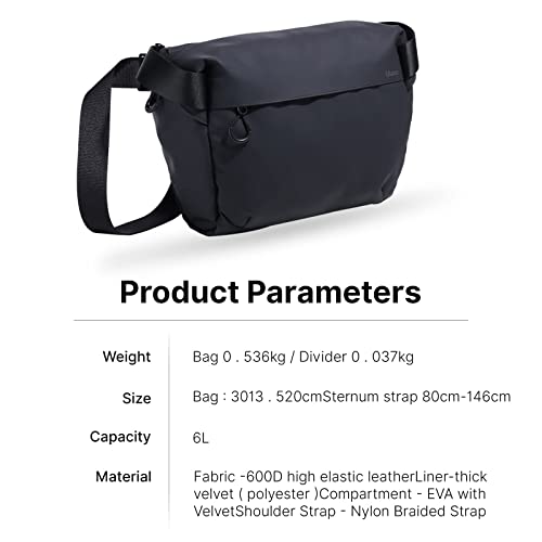 ULANZI Camera Shoulder Bag Photography Travel Messenger Portable Travel Bag Accessories Stylish Crossbody DSLR Sling Bag Compatible with Sony Canon etc -Black