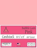 Bubble Gum Pink Cardstock - 8.5 x 11 inch - 65Lb Cover - 50 Sheets
