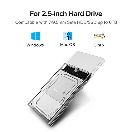 image for USB C Hard Drive Enclosure,QGeeM USB 3.1 Gen 2 Type C to SATA External