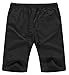 ZYFMAILY Men's Linen Casual Classic Fit Drawstring Summer Beach Shorts, Black, Small