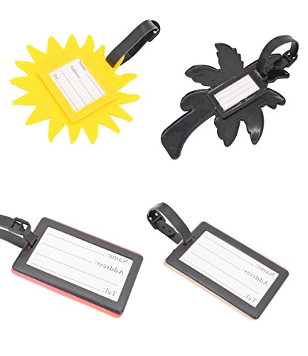 4 Pack Unique Luggage Tag Travel Suitcase Bag Summer Beach Series Identify Label with Loop (4 PCS) by OVOV - Thumbnail 2