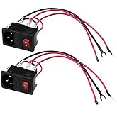DEVMO 2PCS 3D Printer Power Switch 220V/110V 10A Short Circuit Protection Socket Inlet Module Plug with 250V Fuse Switch Compatible with Anet A8 Ender 2 and Most Printer