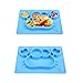 Baby Placemat,Charminer Kids Suction Plates Portable Toddler Bowls, Silicone Non Slip Mats for Baby Led Weaning Cute Animal Shape