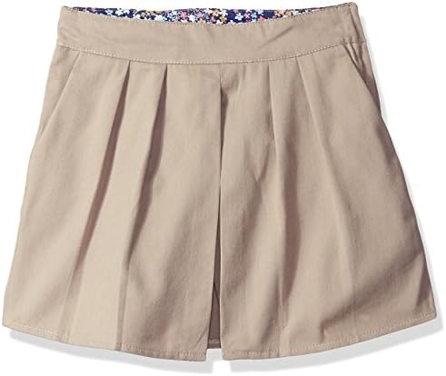 U.S. Polo Assn. Little Girls' Double Pleat Twill Scooter, Khaki, 4