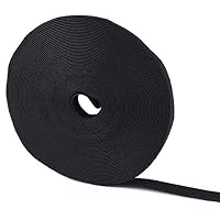 60 Feet Roll Reusable Cable Straps Cable Ties Hook & Loop Nylon Fastening Tape Wire Organizer for Cords Cable Management, Black