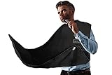 Beard bib or catcher-Trimming in minutes keeps your sink clean - Easy to use comes with 2 suction hooks and pouch - No more sinks Clogging - Best Gift for Men - Improved version + Beard shaping tool