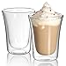 JECOBI 10 oz Clear Coffee Mug - Double Wall Insulated Glass Set of 2. Keeps Hot Or Cold Drinks Longer