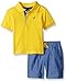 Nautica Baby 2 Piece Solid Polo Set, Ducky, 12 Months