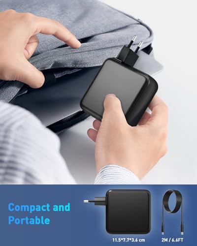100W USB C Charger, 4 Port USB-C Fast Charger Block Plug Compatible with MacBook Pro/Air, iPad/Pro/Air/Mini, iPhone 16/15, Galaxy S24/S23 & Plus, PPS, 2m C to C Cable Included