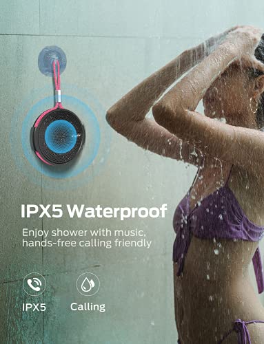 Wogofor Bluetooth Speaker Shower Speakers, Microphone, IPX5 Waterproof, 12H Playtime, with Stereo Sound and Bass, Speakers for Home, Outdoor, Travel