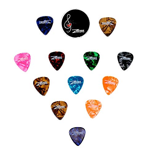 ZHRUNS 12 Pack Abstract Art Colorful Guitar Picks, Unique Guitar Gift For Bass, Electric & Acoustic Guitars Includes 0.46mm, 0.71mm, 0.96mm (12PCS)