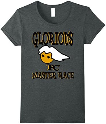 Womens Glorious PC Master Race Logo T-Shirt  Small Dark Heather