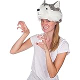 Rittle Furry Husky Dog Animal Hat, Realistic Plush Costume Headwear - One Size