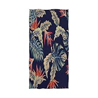 SHANGLONG Folral Soft Cotton Machine Washable Extra Large Bath Towel (64 X 32 Inch) - Black Luxury Bath Sheet