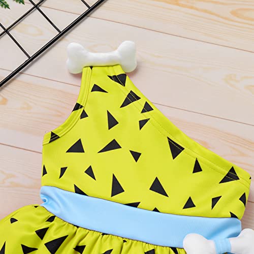 Kids Baby Green Pebbles Costume Bam Bam Flintstone Caveman Cavegirl