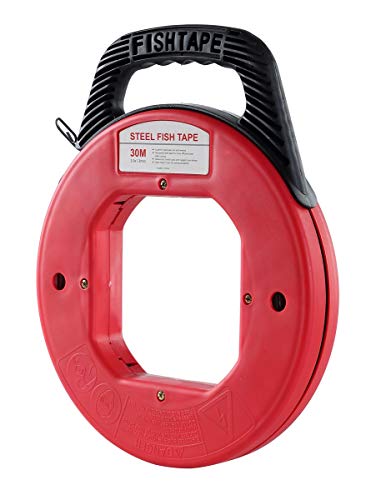 NATGAI 100 Ft. Fish Tape Electrician Reel Pull Wires Cable Steel Hand Puller ATE Tools