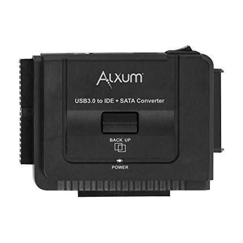 Alxum USB 3.0 to SATA/IDE Adapter with Universal 2.5"/3.5" Hard Drive Disk Converter Combo for HDD/SSD & IDE HDD Drives Optical Drive, Support 6TB and OTB, Include 12V 2A Power Adapter + USB 3.0 Cable