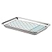 mDesign Small Metal Men and Women Storage Organizer Trays for Bathroom Vanity Countertops, Tabletop, for Makeup Brushes, Cosmetics Accessories - Brushed Stainless Steel