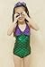 Girl's One Piece Mermaid Bikini Set Swimwear Swimsuit Bathing Suit+Headband