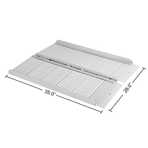 ORFORD Threshold Ramp 3ft for Home Steps Stairs Doorways Scooter, Utility Mobility Access Non Skid Folding Wheelchair Ramp, Portable Aluminum Foldable Wheelchair Ramp 3ft … - Thumbnail 4