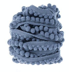 Bommelsaum / Bommelbordüre mit Mini-Bommeln, für Bastelarbeiten, 9 m Grey 1 Metre