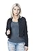 Hollywood Star Fashion Women's Basic Button Down Denim Jean Jacket (Large, Black)
