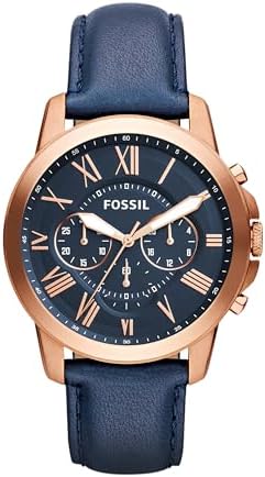Fossil Men Grant Stainless Steel Quartz Chronograph Watch, Blue