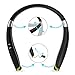 [Newest Design] Foldable Bluetooth Headset,Pkman™ Upgrade Wireless Neckband Bluetooth Headphones with Retractable Earbud, Foldable Design,Sports Stereo In-ear Earbuds for iPhone and Android