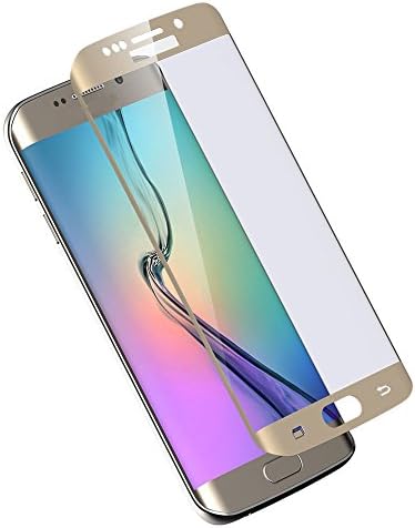 Shangpule Full Curved Tempered Glass Screen Protector for Samsung Galaxy S6 Edge Plus (Gold)