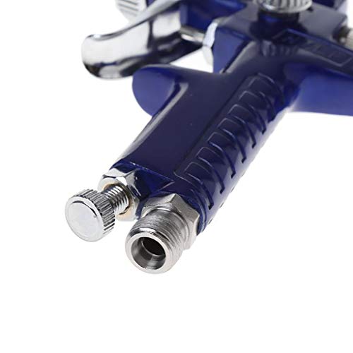 jinjijn Air Blow Gun with Adjustable Air Flow and Extended Nozzle HVLP Auto Paint Car Detail Up Base Coat Gravity Repaiy (blue)