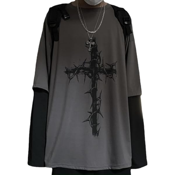 Gothic Harajuku Oversized T-Shirt Y2K Grunge Long Sleeve Pullover