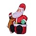 4 Foot Christmas Inflatable Airblown Santa Claus with Puppy Dog Xmas Blow Up Decoration for Home Yard Garden Outdoor and Indoor