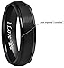 CROWNAL 6mm 8mm 10mm Black Tungsten Wedding Band Ring Engraved I Love You Men Women Step Down Edges Brushed Finish Size 4 To 17