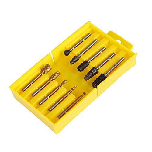 K Kwokker Woodworking Twist Drill Bits Carving File Rasp Drill Bits Rotary Burrs Set Power Drill Bit Sharpeners for Wood Plastic Carving Polishing Grinding Engraving Woodworking DIY with Storage Box H