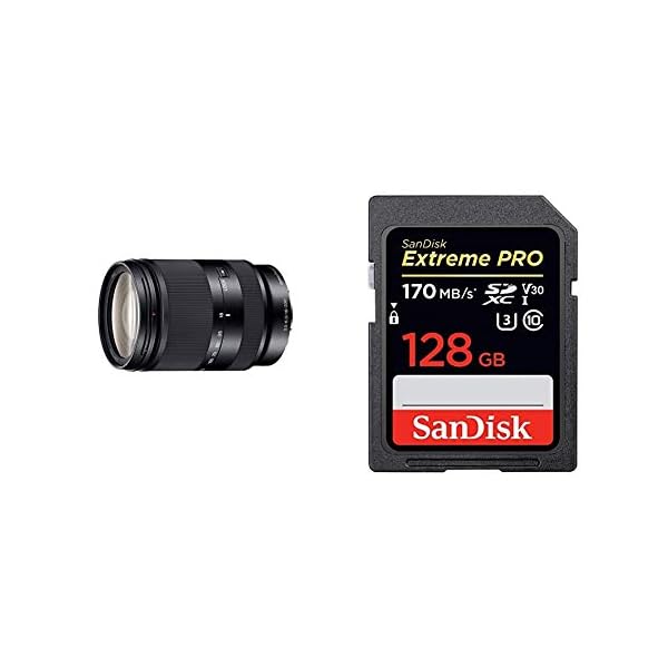 Sony SEL-18200LE Zoom-Objektiv (18-200 mm, F3.5-6.3, OSS, APS-C, E-Mount) schwarz & SanDisk Extreme Pro SDXC UHS-I…