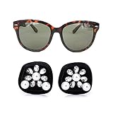 Iconic Audrey Inspired Black Pearl Earrings & Polarized Cat Eyed Sunglasses Set