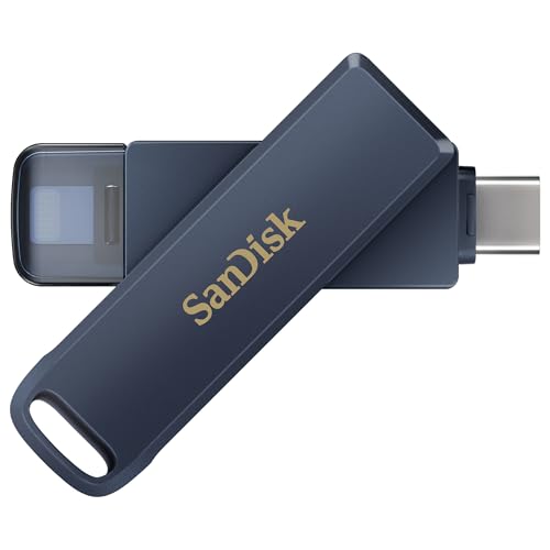 SANDISK Phone Drive, Flash-Laufwerk 2-in-1, iPhone Speicher 128GB (Für iPhone, iPad, PC & Mac, Automatisches Backup, Lightning und USB Type-C Anschlus