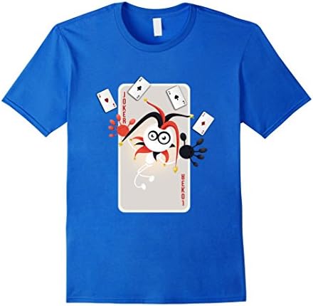 Mens Juggling Jester Joker Playing Card Shirt Medium Royal Blue