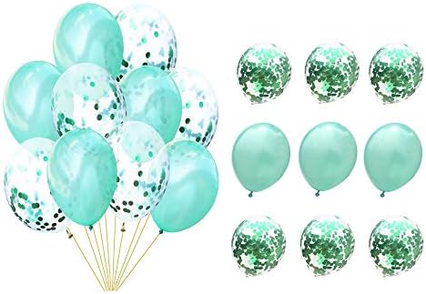 Confetti Balloons 12 Inch 30 Packs Assorted Latex Balloons Birthday Party Events Decoration (Green)