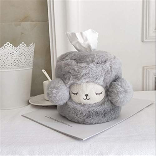 Paper Towel Pumping, Girl Heart Round Bucket Cartoon Tissue Box Set Bedroom Tray Creative Hanging Paper Towel, Gray
