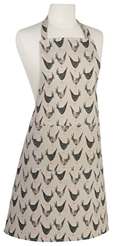 Now Designs Basic Cotton Kitchen Chef's Apron, Chicken Scratch Print