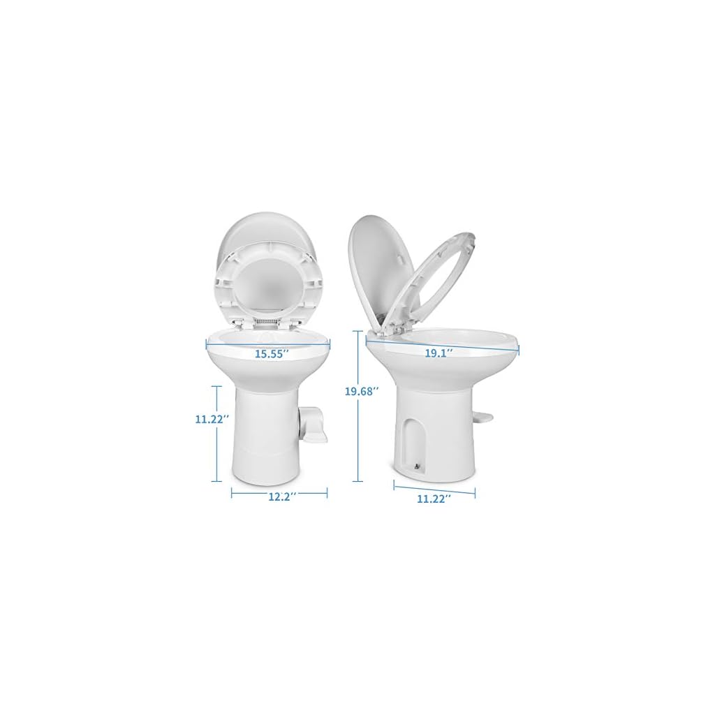 YITAHOME RV Toilet with Pedal Flush, Gravity Flush Toilet High Profile