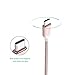 USB Type C Cable, Nekteck Nylon Braided USB-C to USB Type A Male Data & Charging Cord 56k ohm resistor 3.3ft for for Macbook 12 Inch, Galaxy S8/ S8 Plus/ LG G5/G6, Google Pixel/ Pixel XL More, Pink