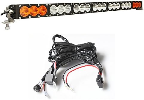 SAFU 38'' 210W Ultra Bright Single Row LED Light Bar 10W X 21pcs Cree Chips 16800LM Combo Beam White Amber Color For 4x4 Offroad Trucks RV Campers Boat Heavy Equipment Vehicles Free Wire Harness