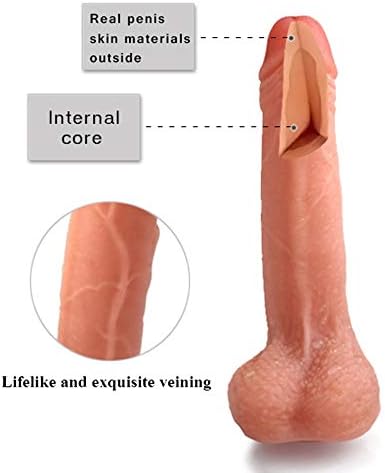 YWWWWW 8.07 Inch Realistic Lifelike Black Huge Tools for Women Silicone Tools with Suction Cup